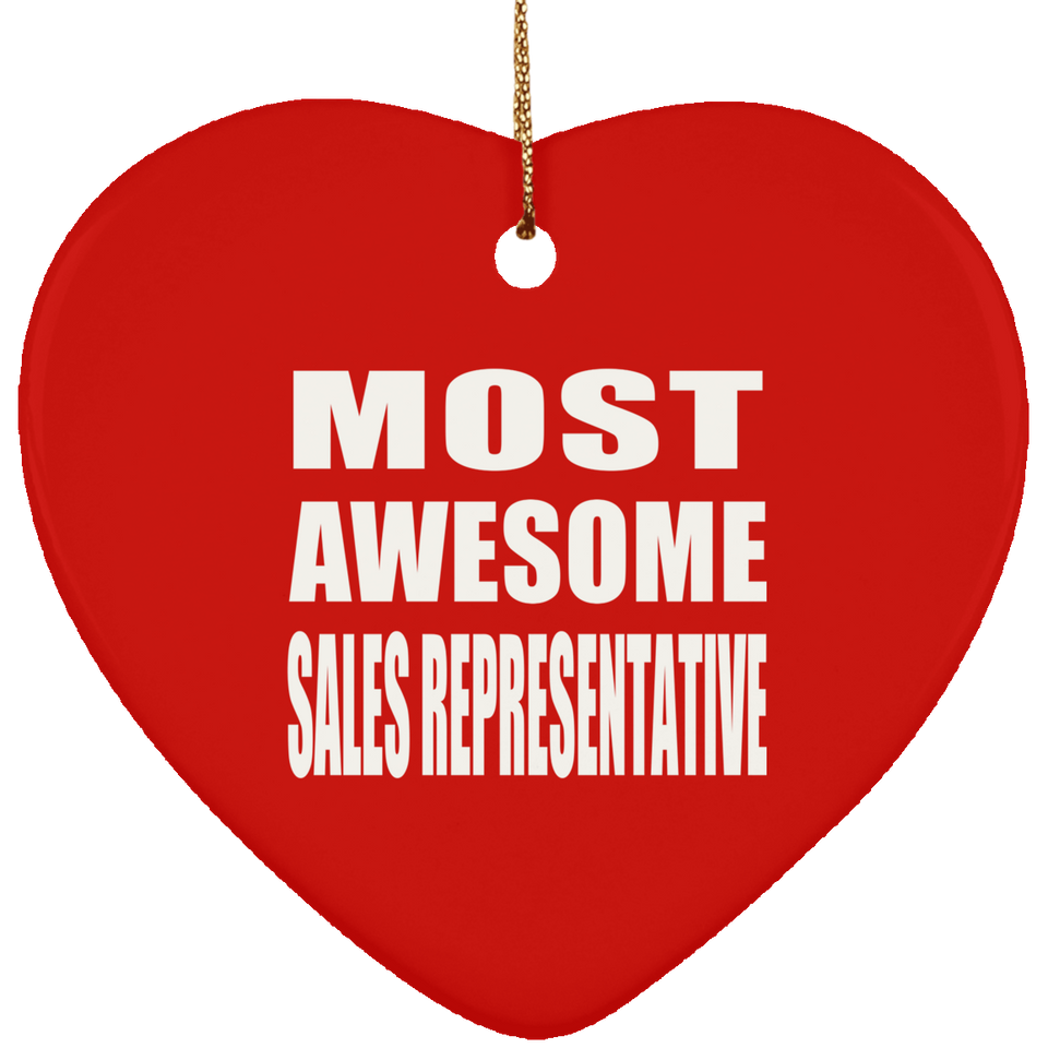 Most Awesome Sales Representative - Heart Ornament