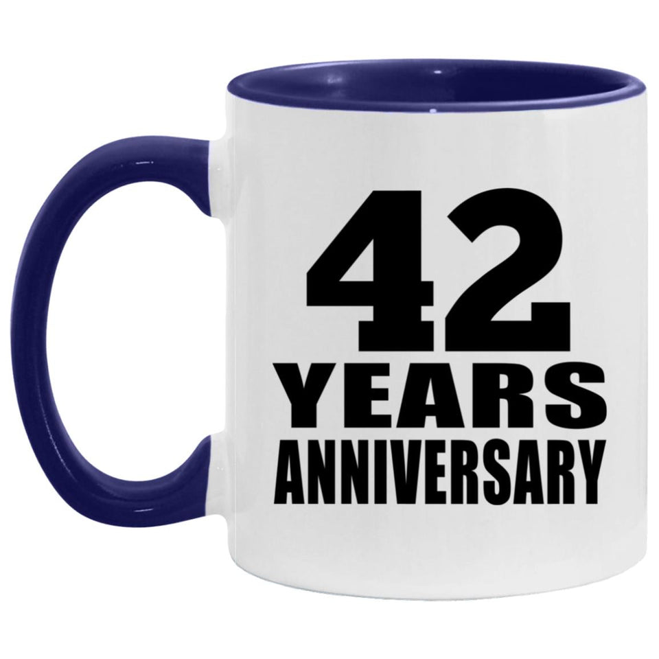 42nd Anniversary 42 Years - 11oz Accent Mug Purple