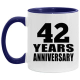42nd Anniversary 42 Years - 11oz Accent Mug Purple