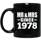 46th Anniversary Mr & Mrs Since 1978 - 11 Oz Coffee Mug Black