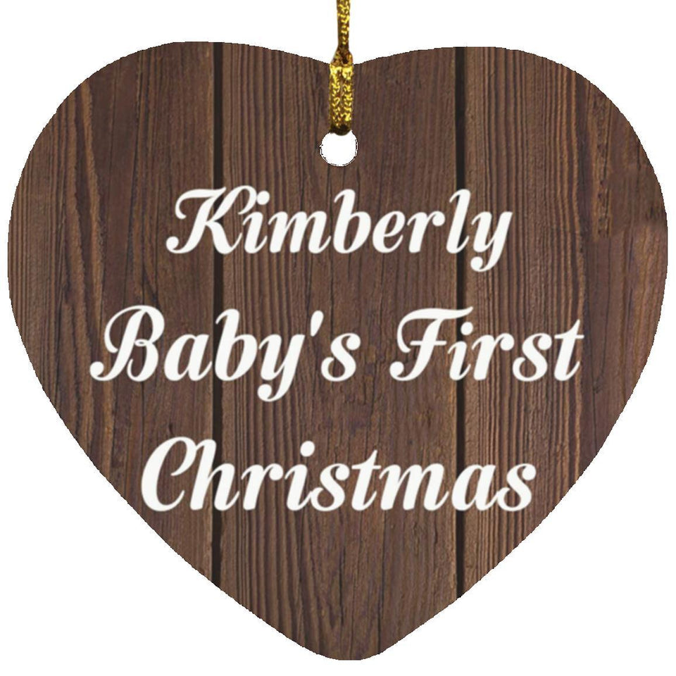 Kimberly Baby's First Christmas - Heart Ornament D