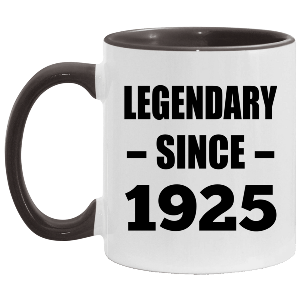 99th Birthday Legendary Since 1925 - 11oz Accent Mug Black