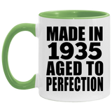 89th Birthday Made In 1935 Aged to Perfection - 11oz Accent Mug Green