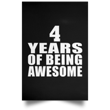 4th Birthday 4 Years Of Being Awesome - Poster Portrait