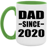 Dad Since 2020 - 15oz Accent Mug Green