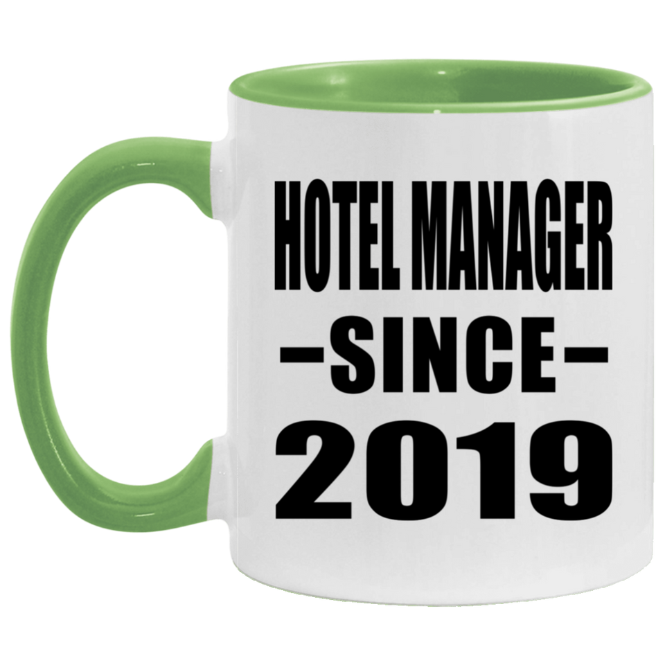 Hotel Manager Since 2019 - 11oz Accent Mug Green