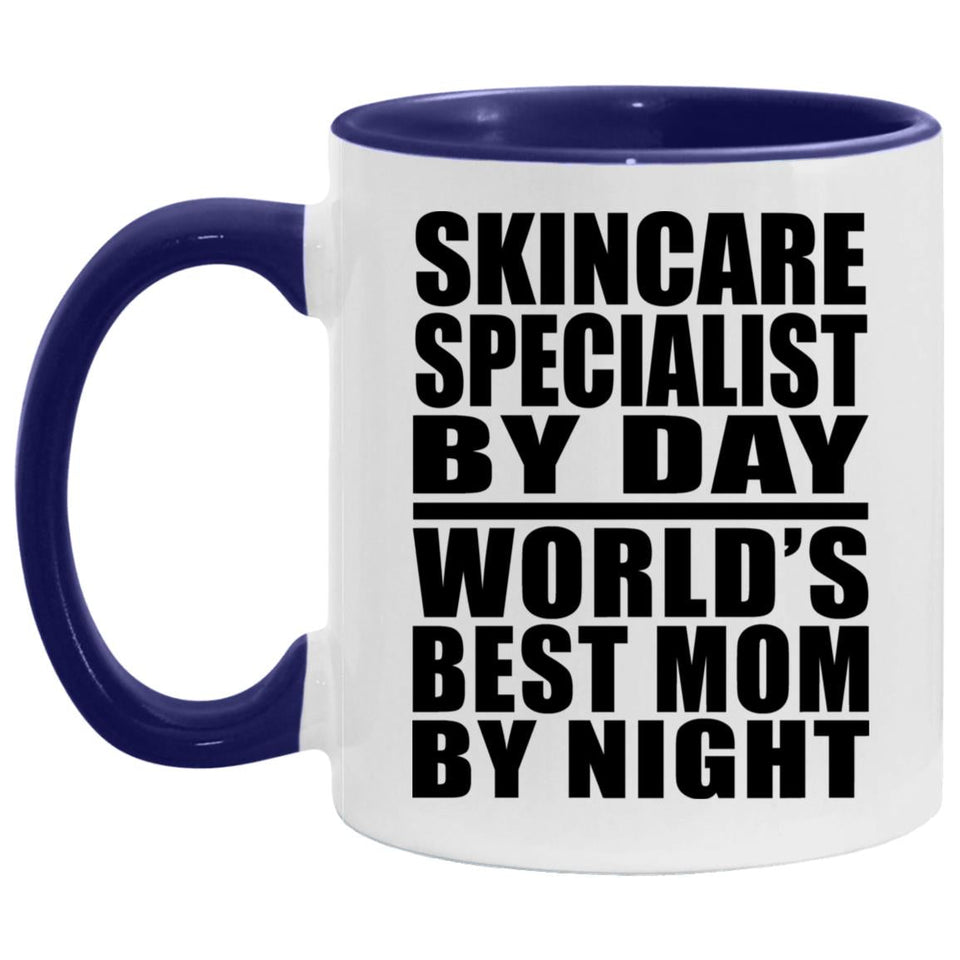 Skincare Specialist By Day World's Best Mom By Night - 11oz Accent Mug Purple