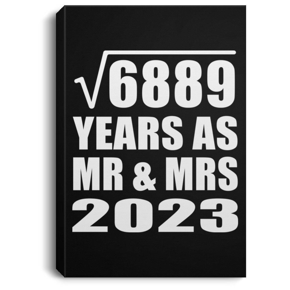 83rd Anniversary Square Root of 6889 Years As Mr & Mrs 2023 - Canvas Portrait