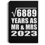83rd Anniversary Square Root of 6889 Years As Mr & Mrs 2023 - Canvas Portrait