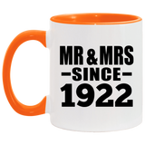 102nd Anniversary Mr & Mrs Since 1922 - 11oz Accent Mug Orange