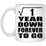 1st Anniversary Square Root of 1 Year Down Forever To Go - 11oz Coffee Mug