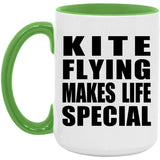 Kite Flying Makes Life Special - 15oz Accent Mug Green