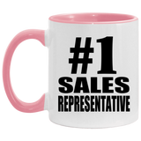 Number One #1 Sales Representative - 11oz Accent Mug Pink