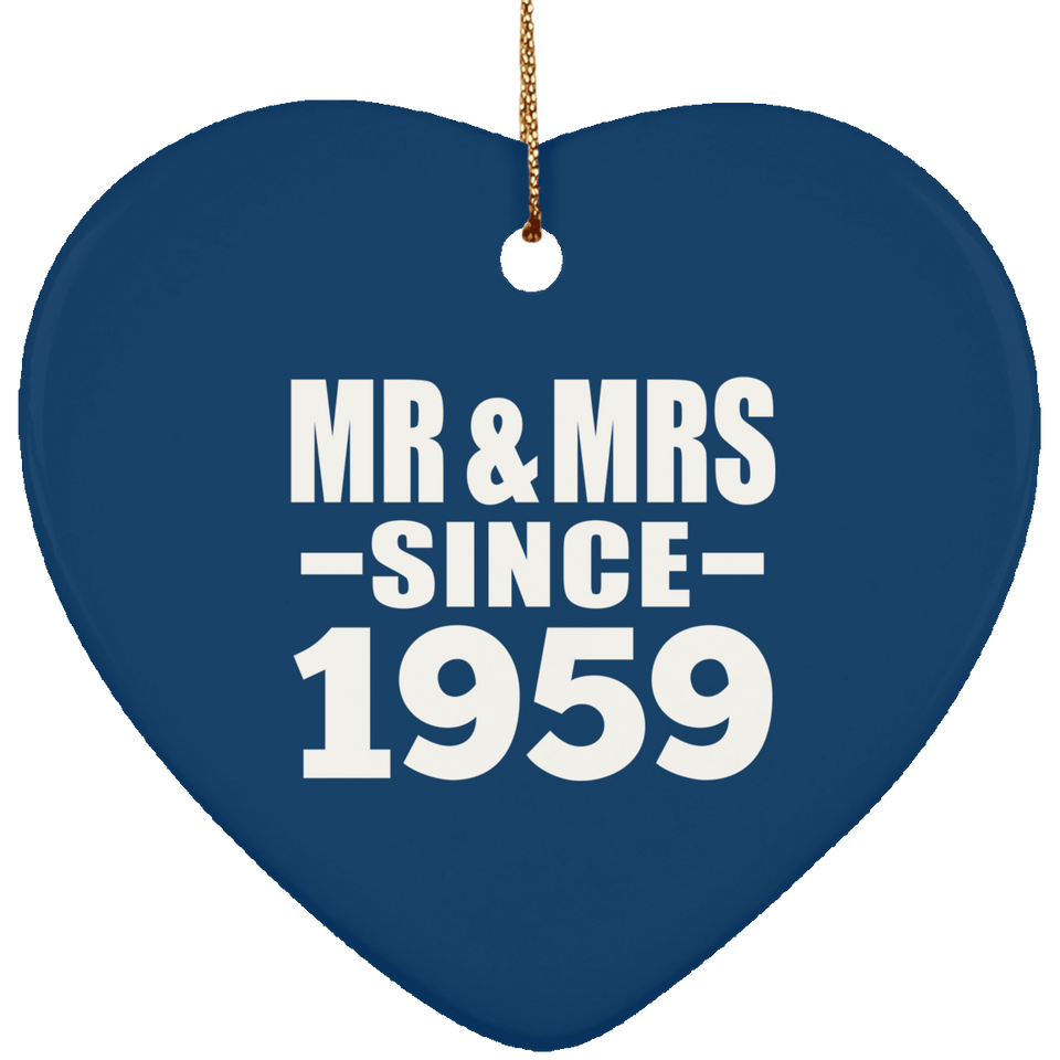 65th Anniversary Mr & Mrs Since 1959 - Heart Ornament