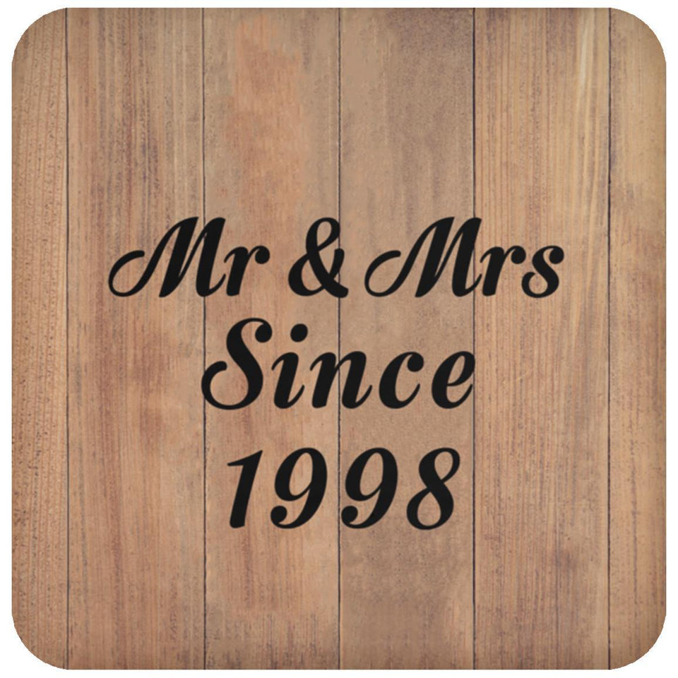26th Anniversary Mr & Mrs Since 1998 - Drink Coaster C