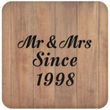 26th Anniversary Mr & Mrs Since 1998 - Drink Coaster C