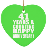 Happy 41st Anniversary 41 Years & Counting - Heart Ornament