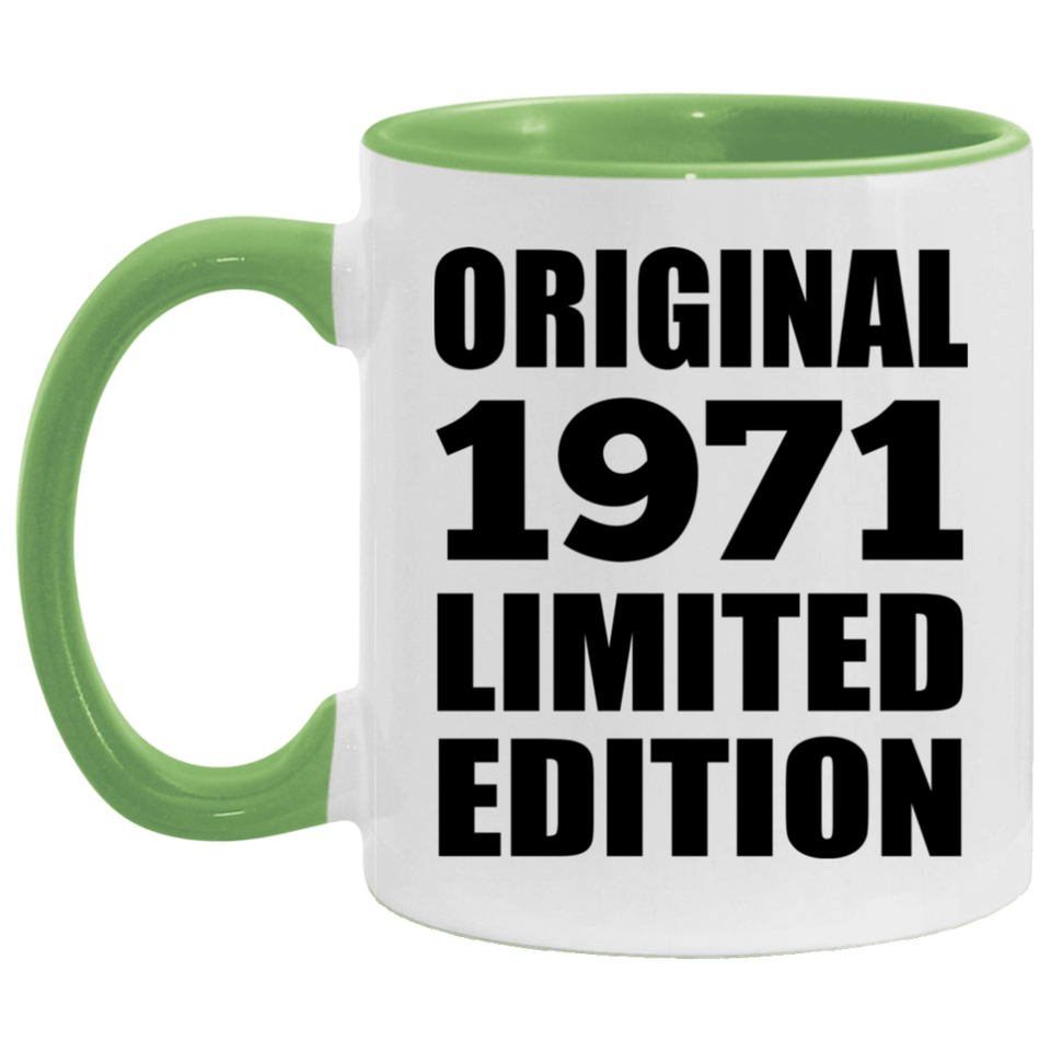 53rd Birthday Original 1971 Limited Edition - 11oz Accent Mug Green