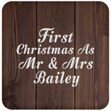 First Christmas As Mr & Mrs Bailey - Drink Coaster D