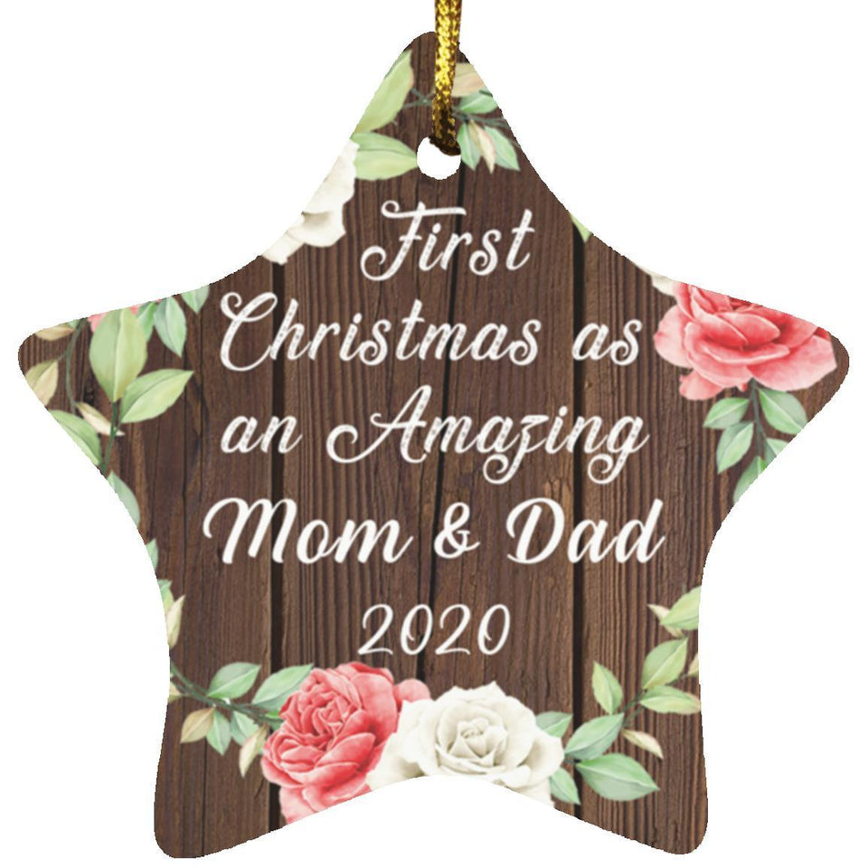 First Christmas As an Amazing Mom & Dad 2020 - Star Ornament A