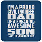 Proud Civil Engineer Dad Of Awesome Son - Drink Coaster