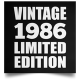 38th Birthday Vintage 1986 Limited Edition - Poster Square
