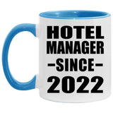 Hotel Manager Since 2022 - 11oz Accent Mug Blue