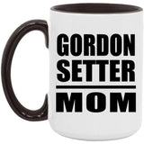 Gordon Setter Mom - 15oz Accent Mug Black
