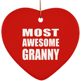 Most Awesome Granny - Heart Ornament