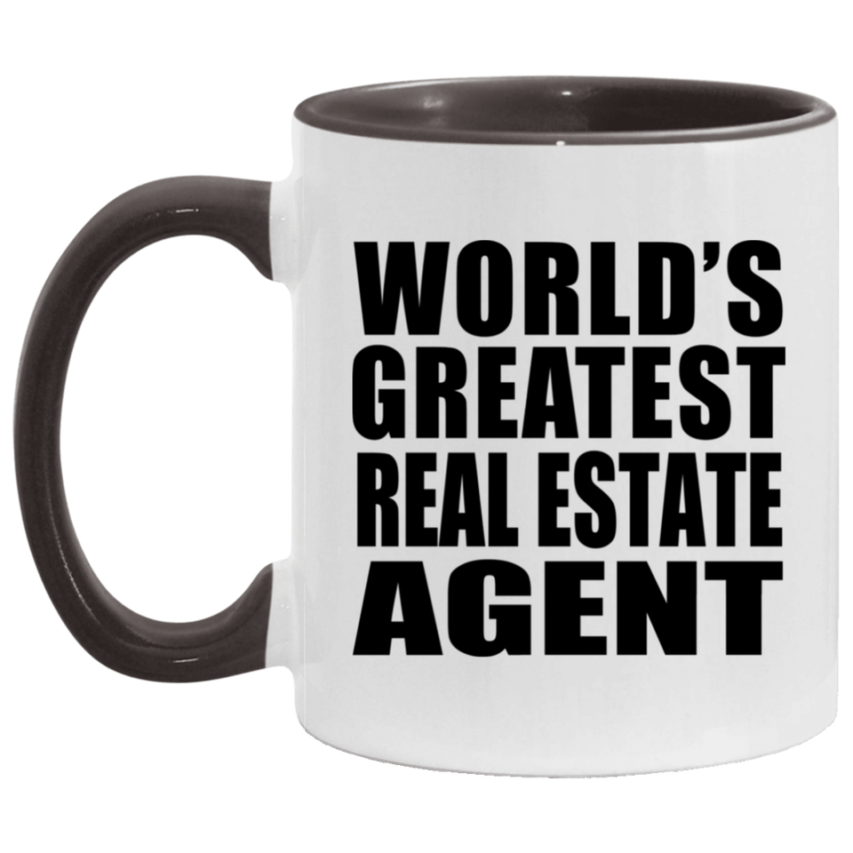 World's Greatest Real Estate Agent - 11oz Accent Mug Black