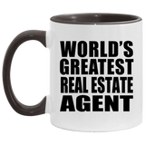 World's Greatest Real Estate Agent - 11oz Accent Mug Black