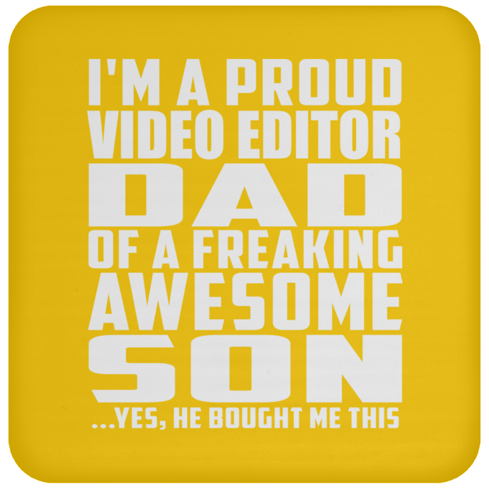 Proud Video Editor Dad Of Awesome Son - Drink Coaster