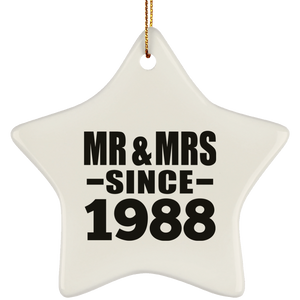 36th Anniversary Mr & Mrs Since 1988 - Star Ornament