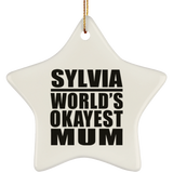 Sylvia World's Okayest Mum - Star Ornament