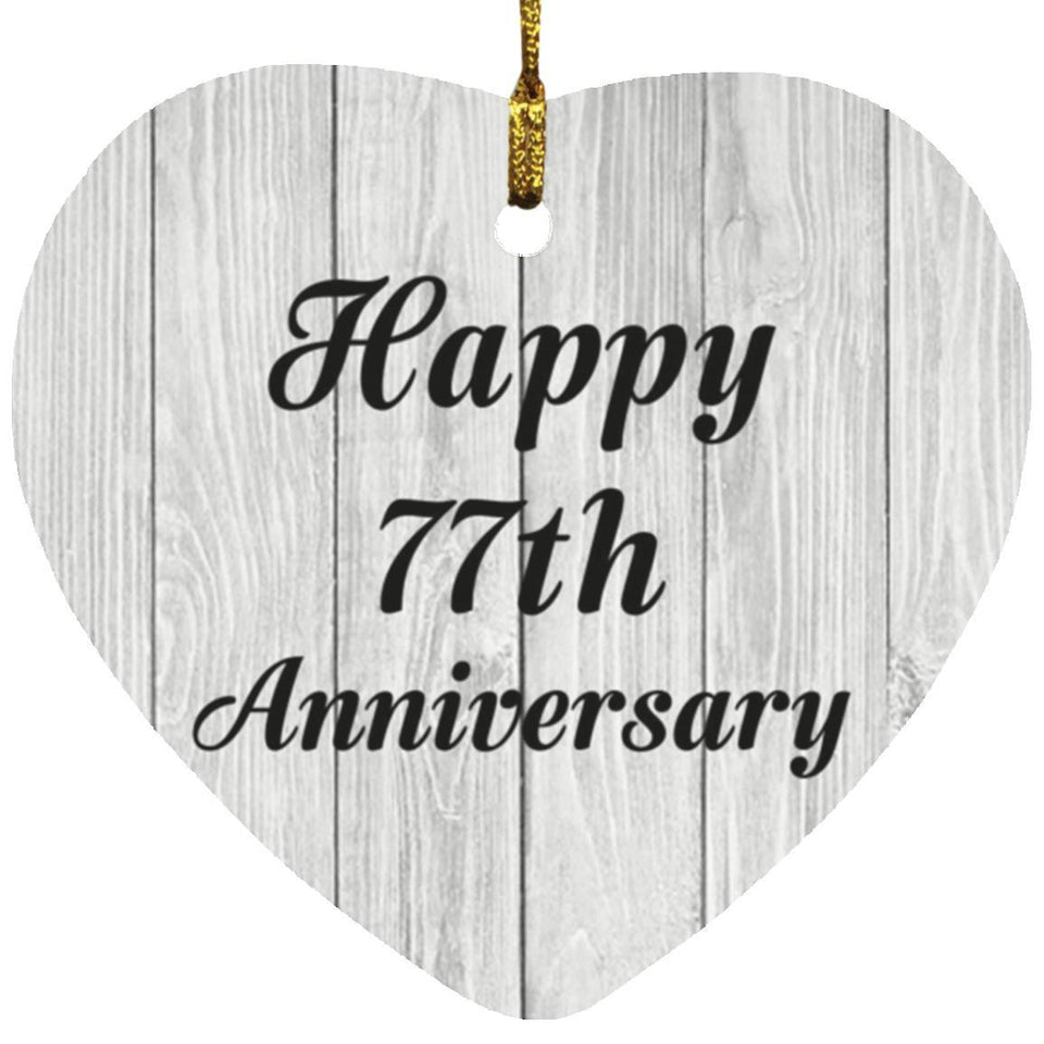Happy 77th Anniversary - Heart Ornament F