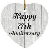 Happy 77th Anniversary - Heart Ornament F