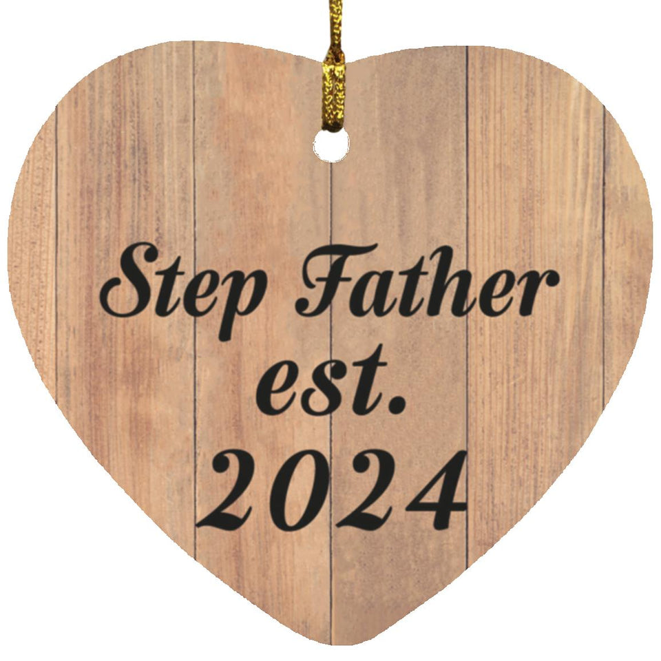 Step Father Established EST. 2024 - Heart Ornament C