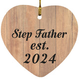 Step Father Established EST. 2024 - Heart Ornament C