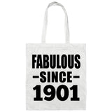 123rd Birthday Fabulous Since 1901 - Tote Bag White