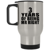3rd Anniversary 3 Years Of Being Mr Right - Silver Travel Mug