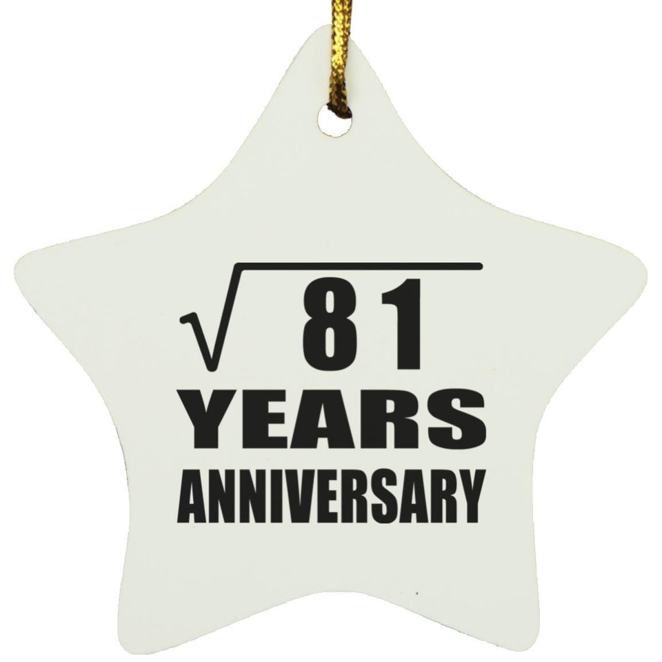 9th Anniversary Square Root of 81 Years Anniversary - Star Ornament
