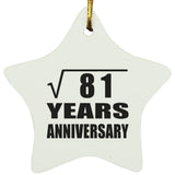 9th Anniversary Square Root of 81 Years Anniversary - Star Ornament