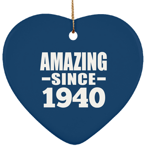 84th Birthday Amazing Since 1940 - Heart Ornament