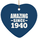 84th Birthday Amazing Since 1940 - Heart Ornament