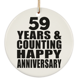 Happy 59th Anniversary 59 Years & Counting - Circle Ornament