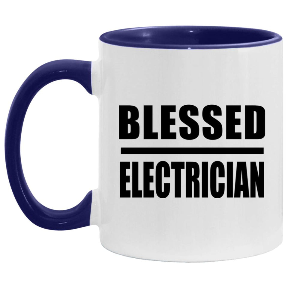 Blessed Electrician - 11oz Accent Mug Purple