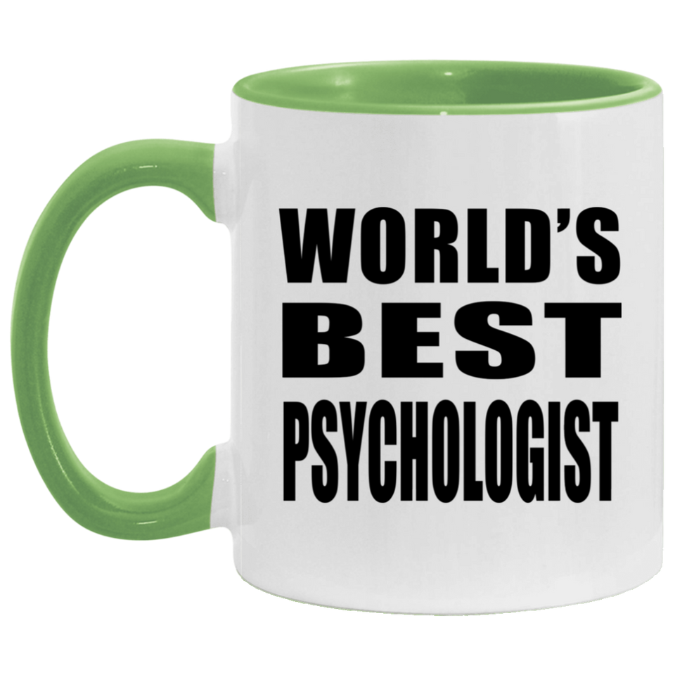 World's Best Psychologist - 11oz Accent Mug Green