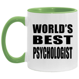 World's Best Psychologist - 11oz Accent Mug Green