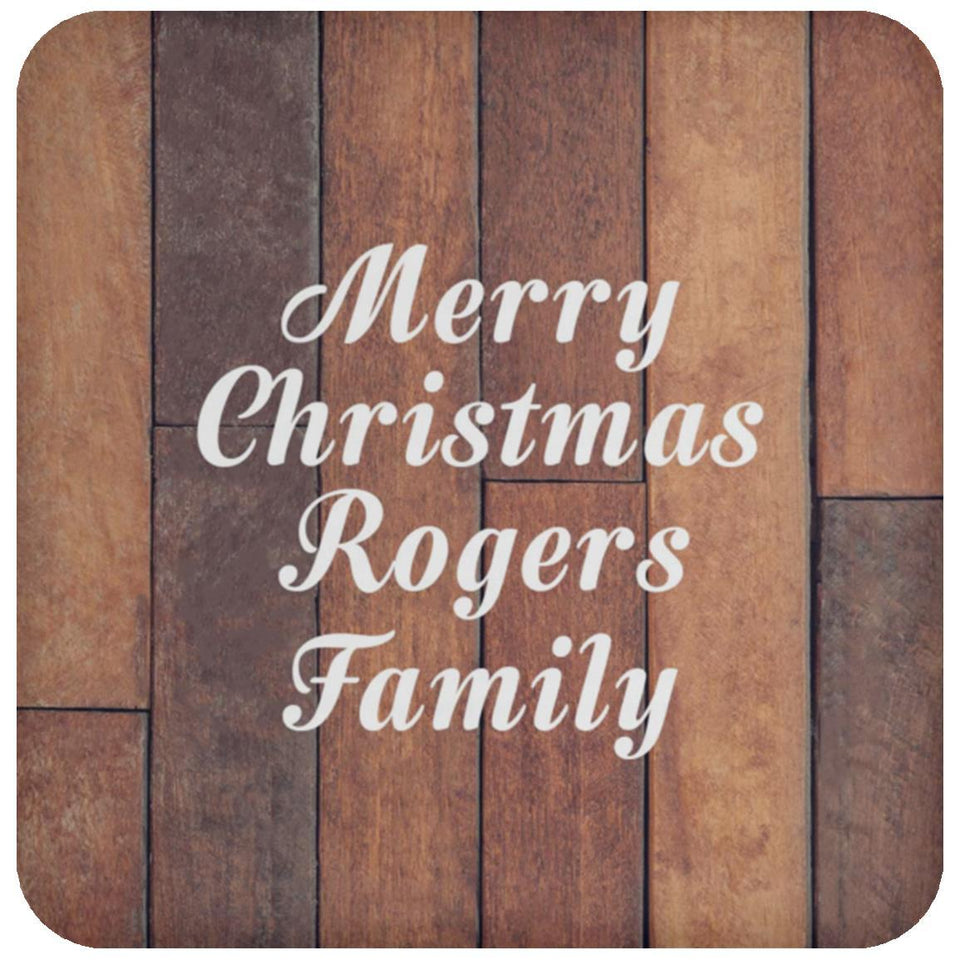 Merry Christmas Rogers Family - Drink Coaster E