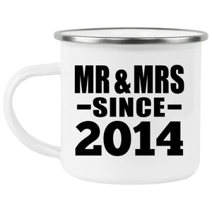 10th Anniversary Mr & Mrs Since 2014 - 12oz Camping Mug
